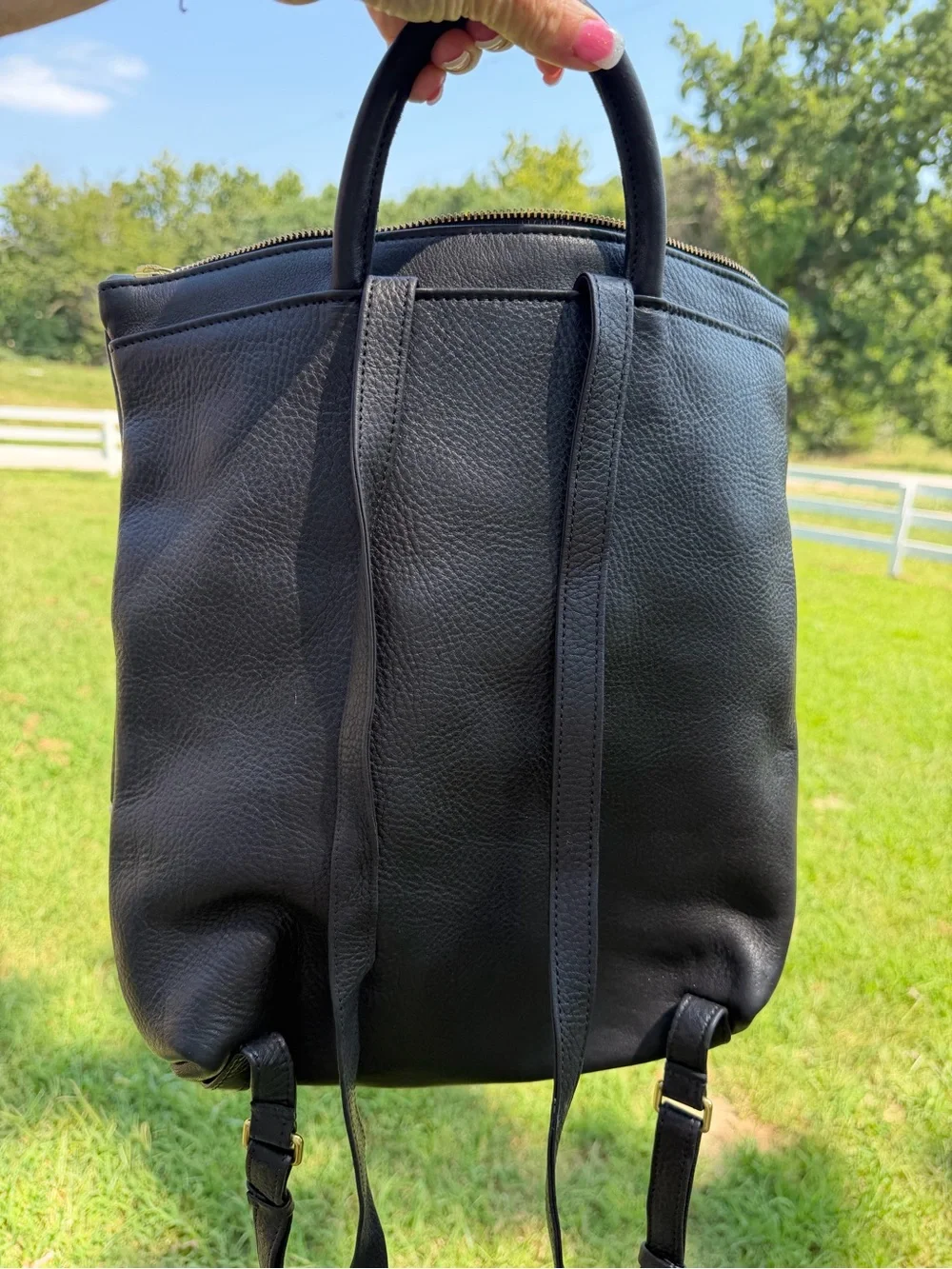 Prime Cut  Black and White Checkerboard Leather Backpack